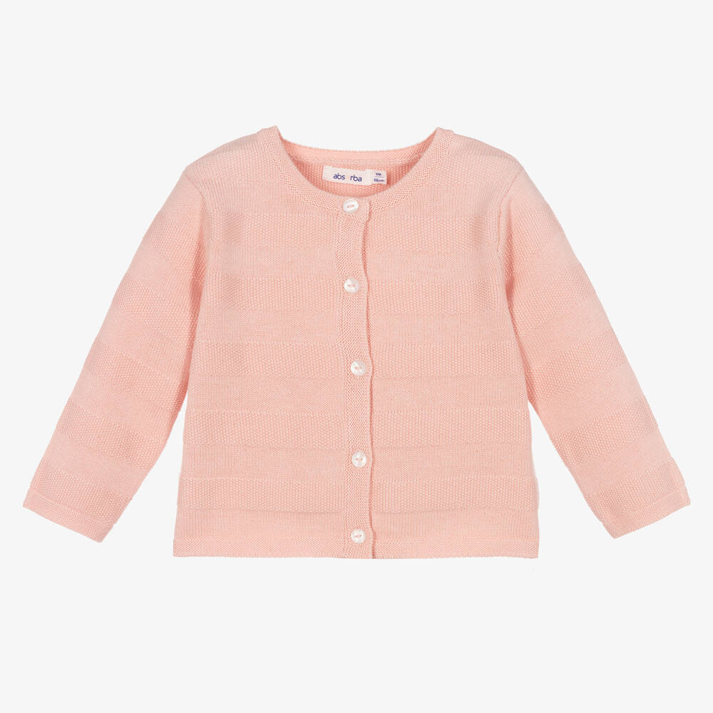 Absorba - Cardigan rose rayé en maille | Childrensalon