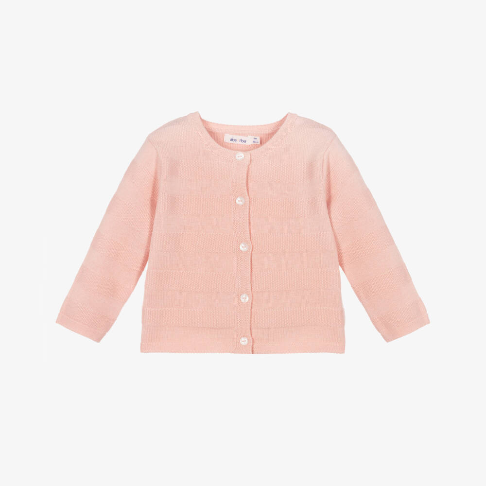 Absorba-كارديغان أطفال بناتي مزيج قطن محبوك لون زهري | Childrensalon Outlet