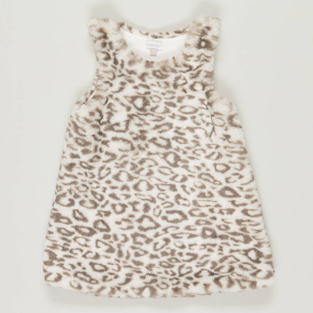 Absorba-Preloved Baby Girls Ivory Leopard Faux Fur Dress (23 months) | Childrensalon Outlet