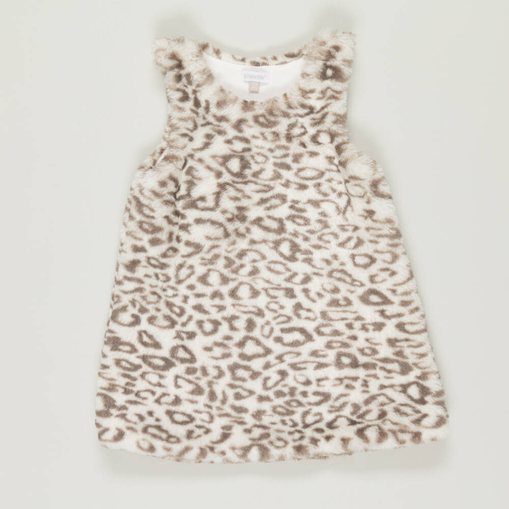 Absorba-Preloved Baby Girls Ivory Leopard Faux Fur Dress (23 months) | Childrensalon Outlet