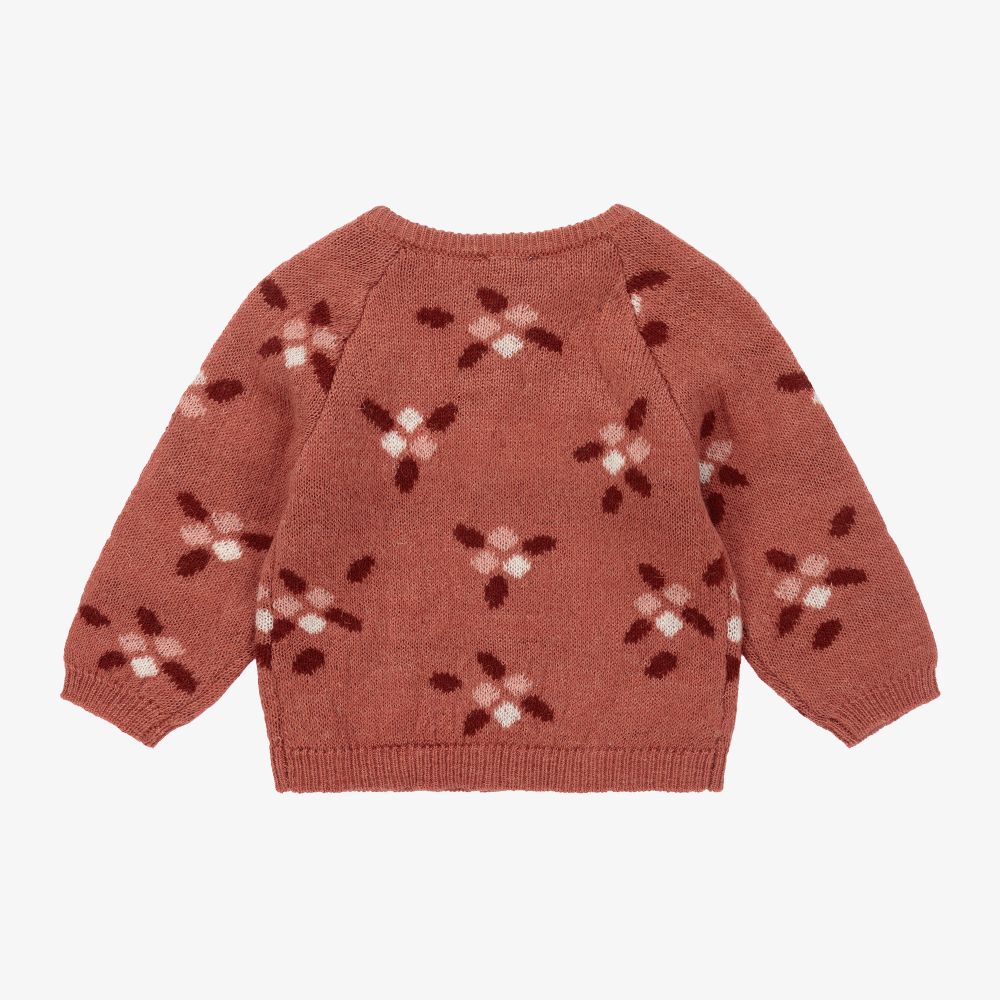Absorba-Red Flower Wool Blend Cardigan | Childrensalon Outlet