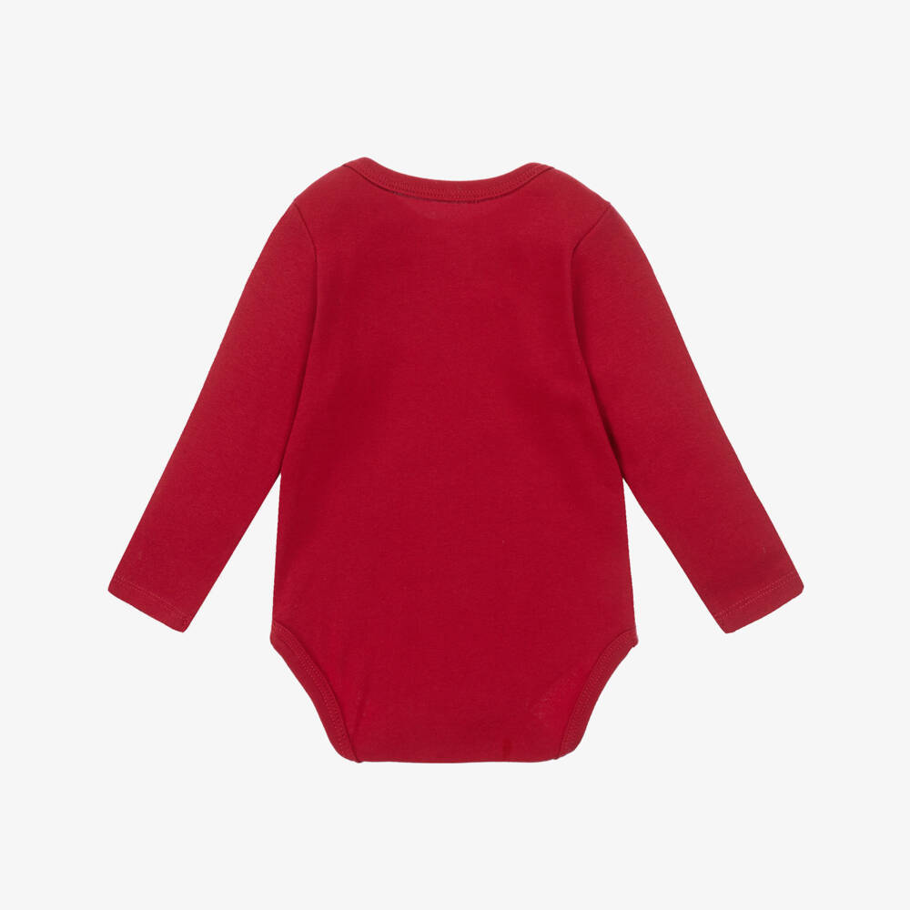 Absorba-Red & Ivory Cotton Bodyvests (3 Pack) | Childrensalon Outlet