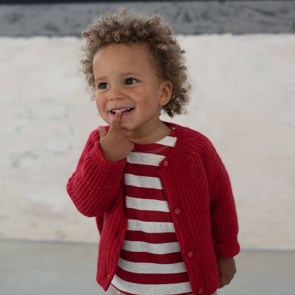 Absorba Red Knitted Cardigan Childrensalon Outlet