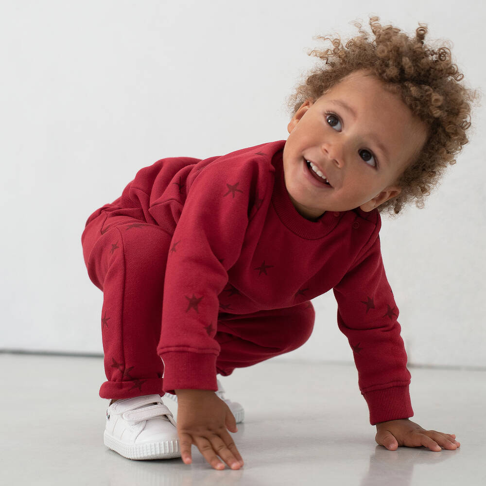 Baby red joggers top