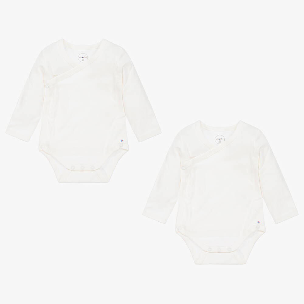 Absorba - White Cotton Baby Bodyvest (2 Pack) | Childrensalon
