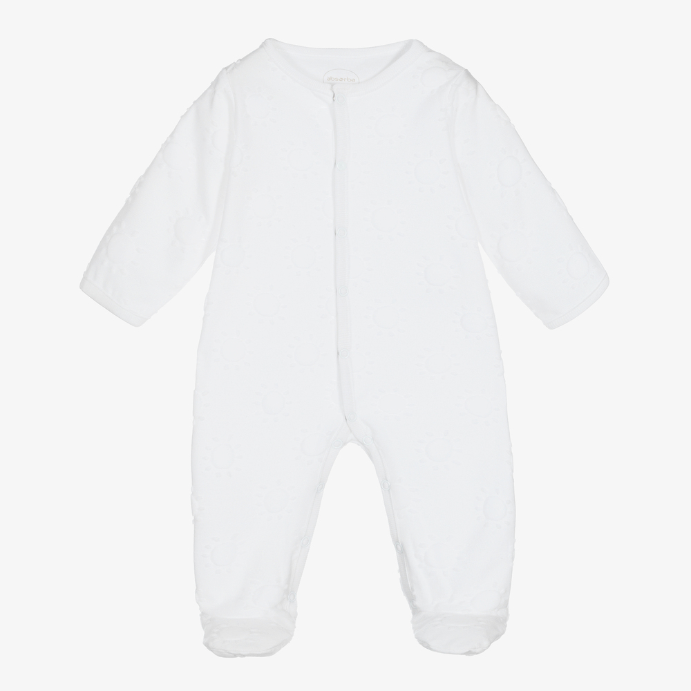 Absorba - White Cotton Babygrow | Childrensalon