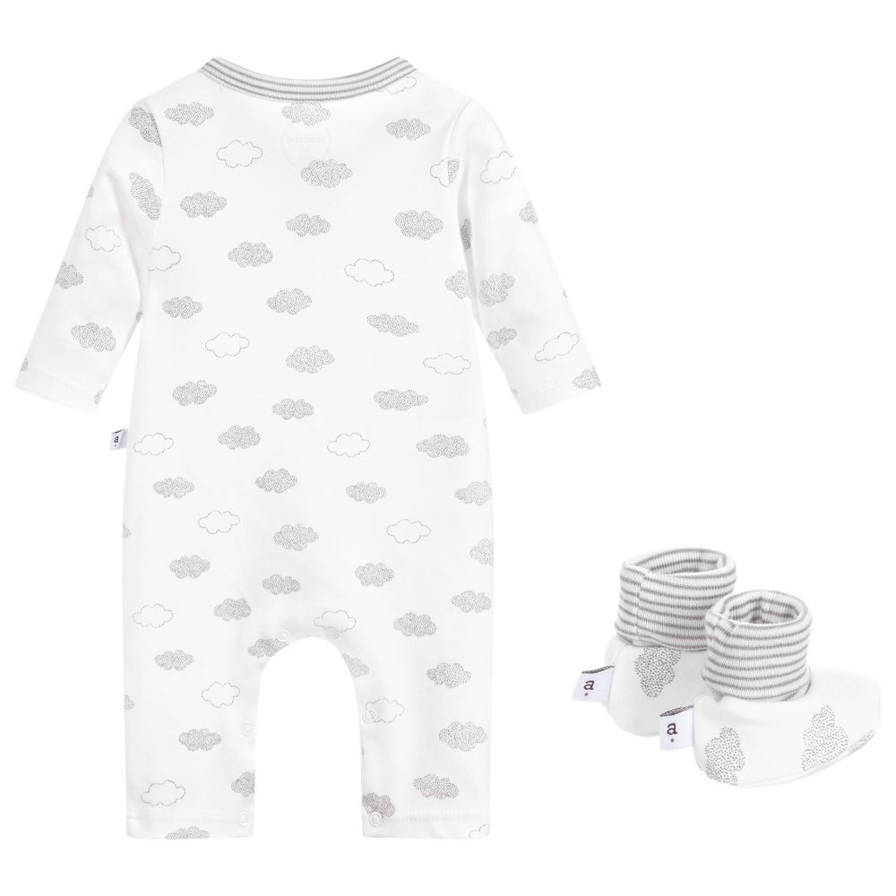 Absorba-White Cotton Babysuit Set | Childrensalon Outlet