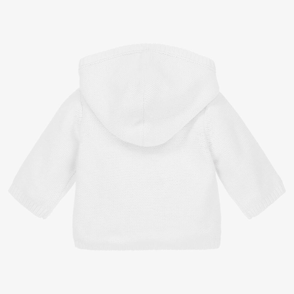 Absorba-Белый вязаный кардиган с капюшоном | Childrensalon Outlet