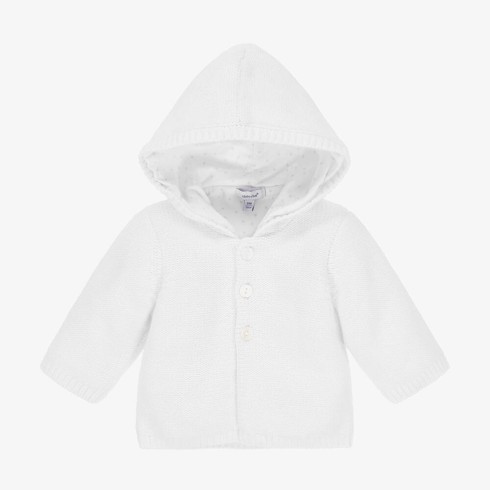 Absorba-Белый вязаный кардиган с капюшоном | Childrensalon Outlet