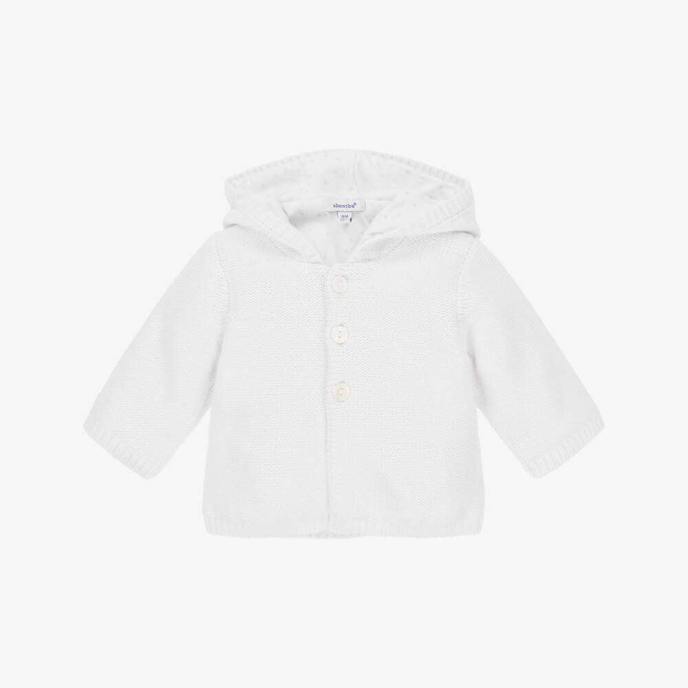 Absorba-Белый вязаный кардиган с капюшоном | Childrensalon Outlet