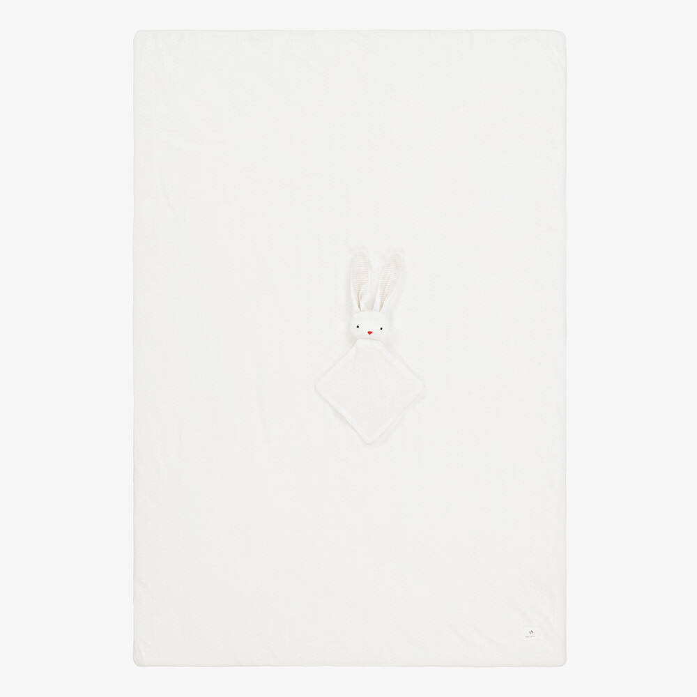 Absorba - White Padded Cotton Blanket & Dou Dou Set | Childrensalon