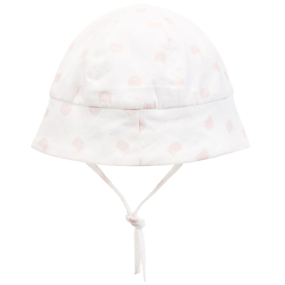 Absorba-White & Pink Cotton Baby Hat | Childrensalon Outlet