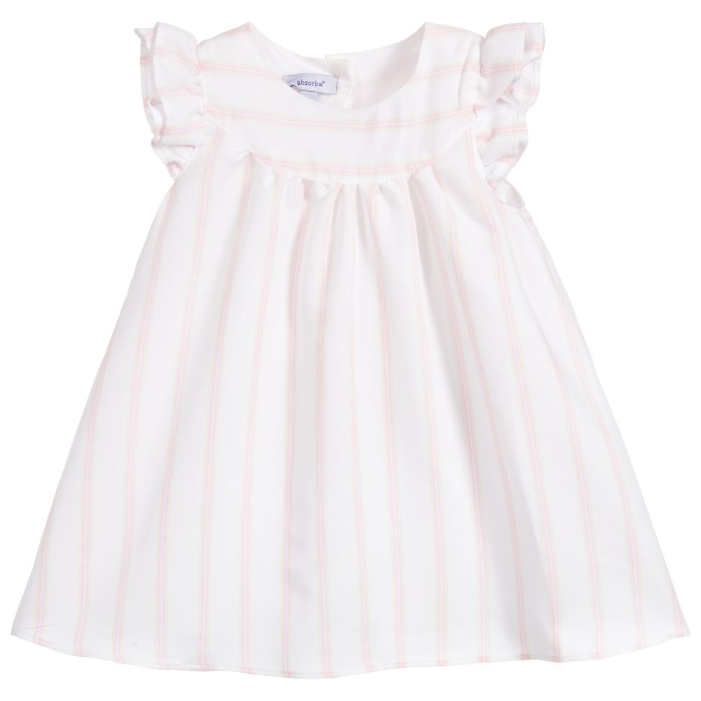 Absorba - فستان مزيج فيسكوز لون أبيض، بيج وزهري | Childrensalon