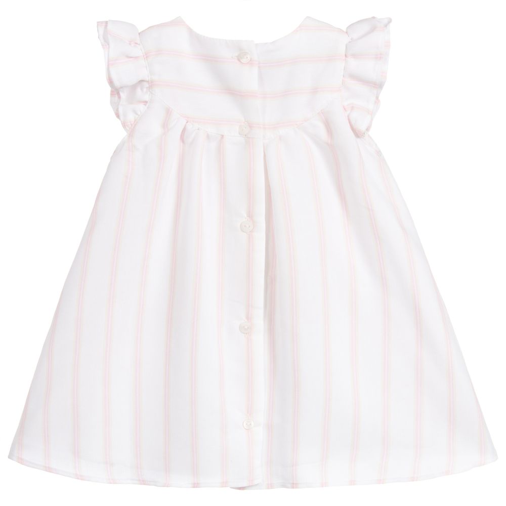 Absorba-White & Pink Stripe Dress | Childrensalon Outlet