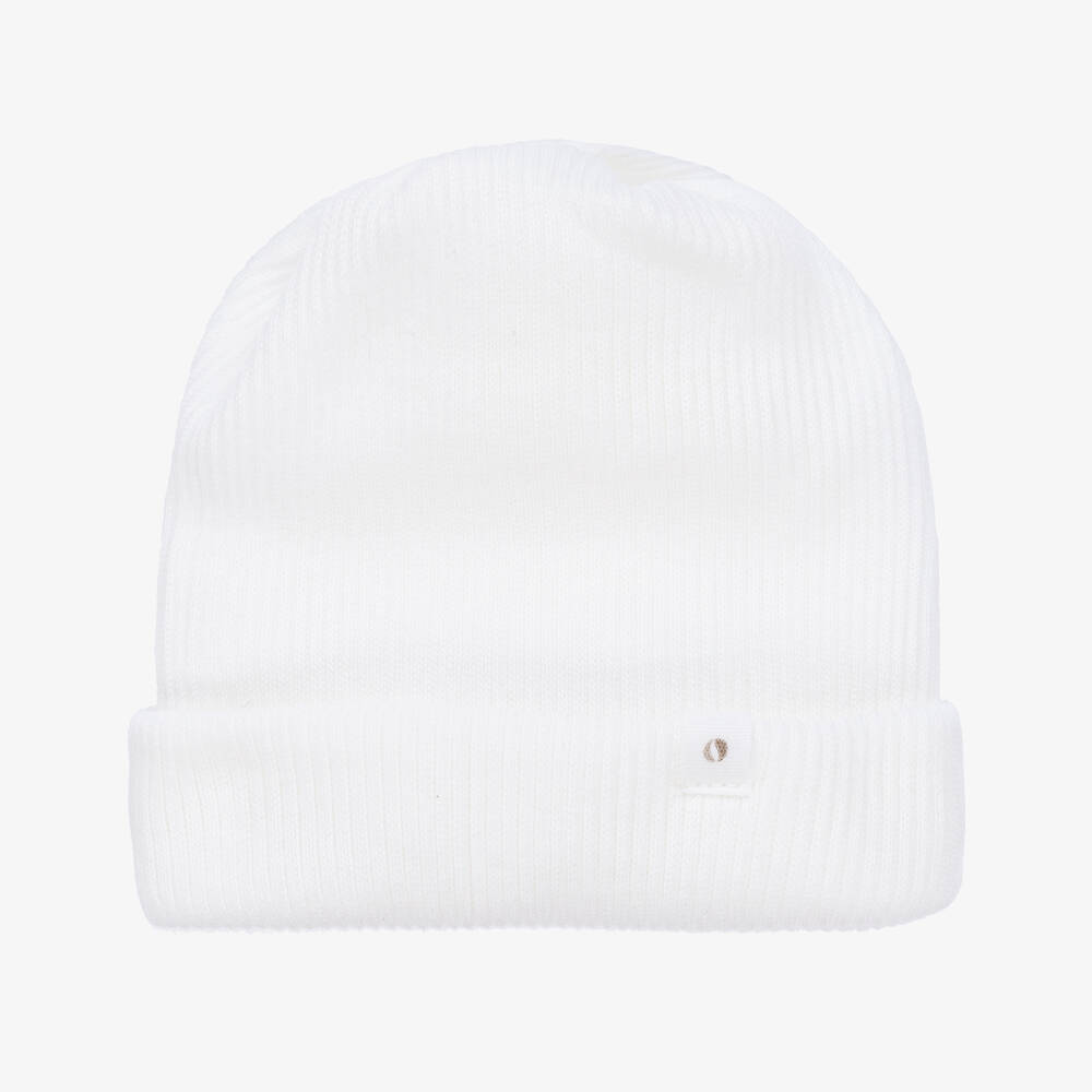 Absorba - White Ribbed Cotton Baby Hat | Childrensalon