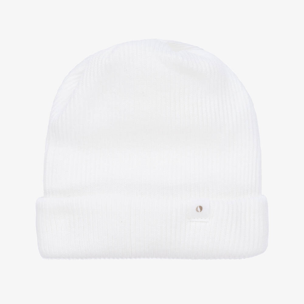 Absorba - Bonnet blanc en coton côtelé bébé | Childrensalon