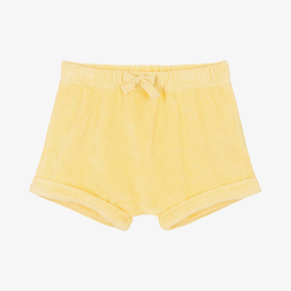 Absorba-Yellow Cotton Terry Baby Shorts | Childrensalon Outlet