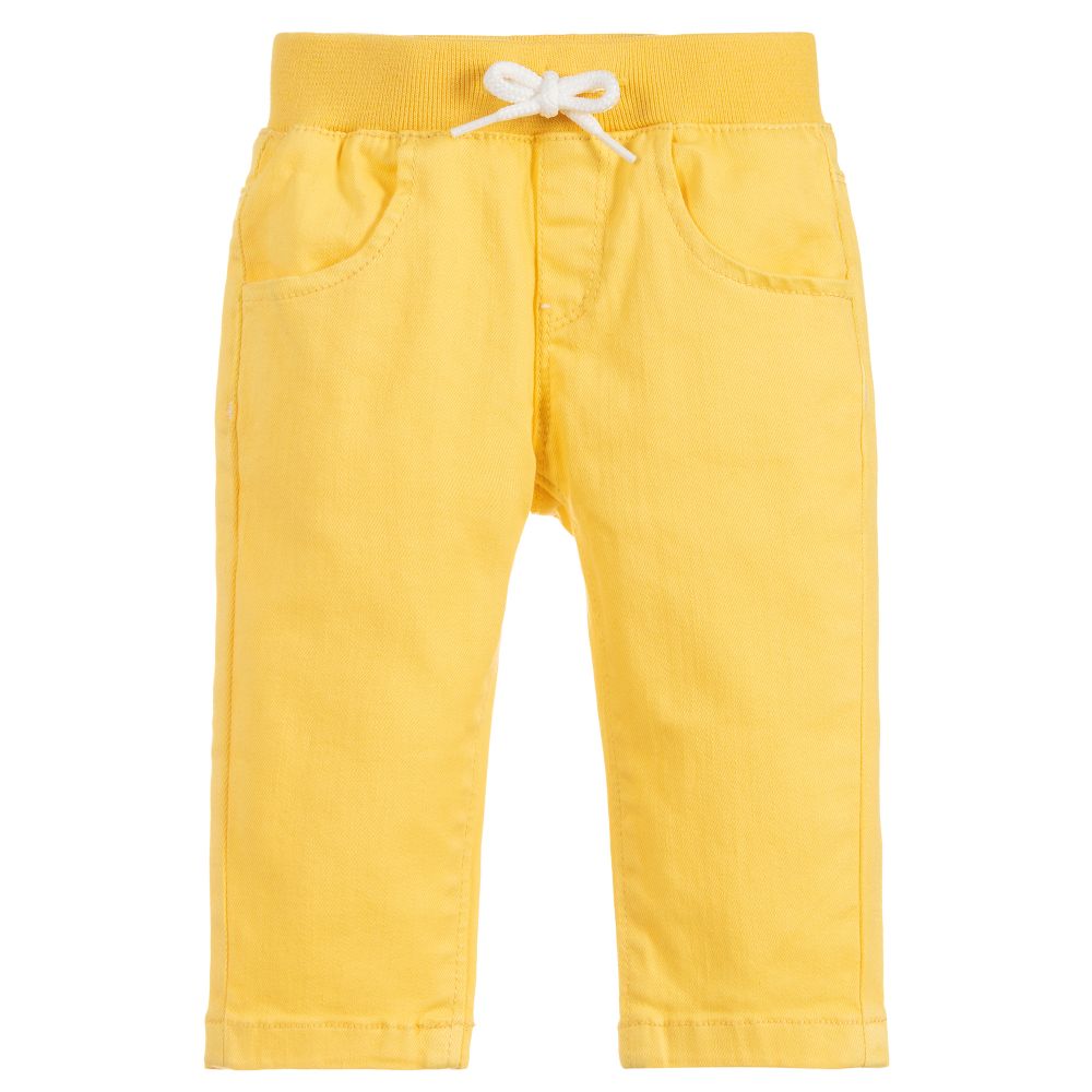 Absorba-بنطلون أطفال ولادي قطن دنيم لون أصفر | Childrensalon Outlet