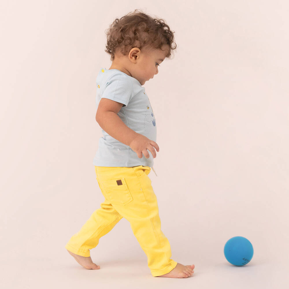 Absorba-Yellow Cotton Trousers | Childrensalon Outlet