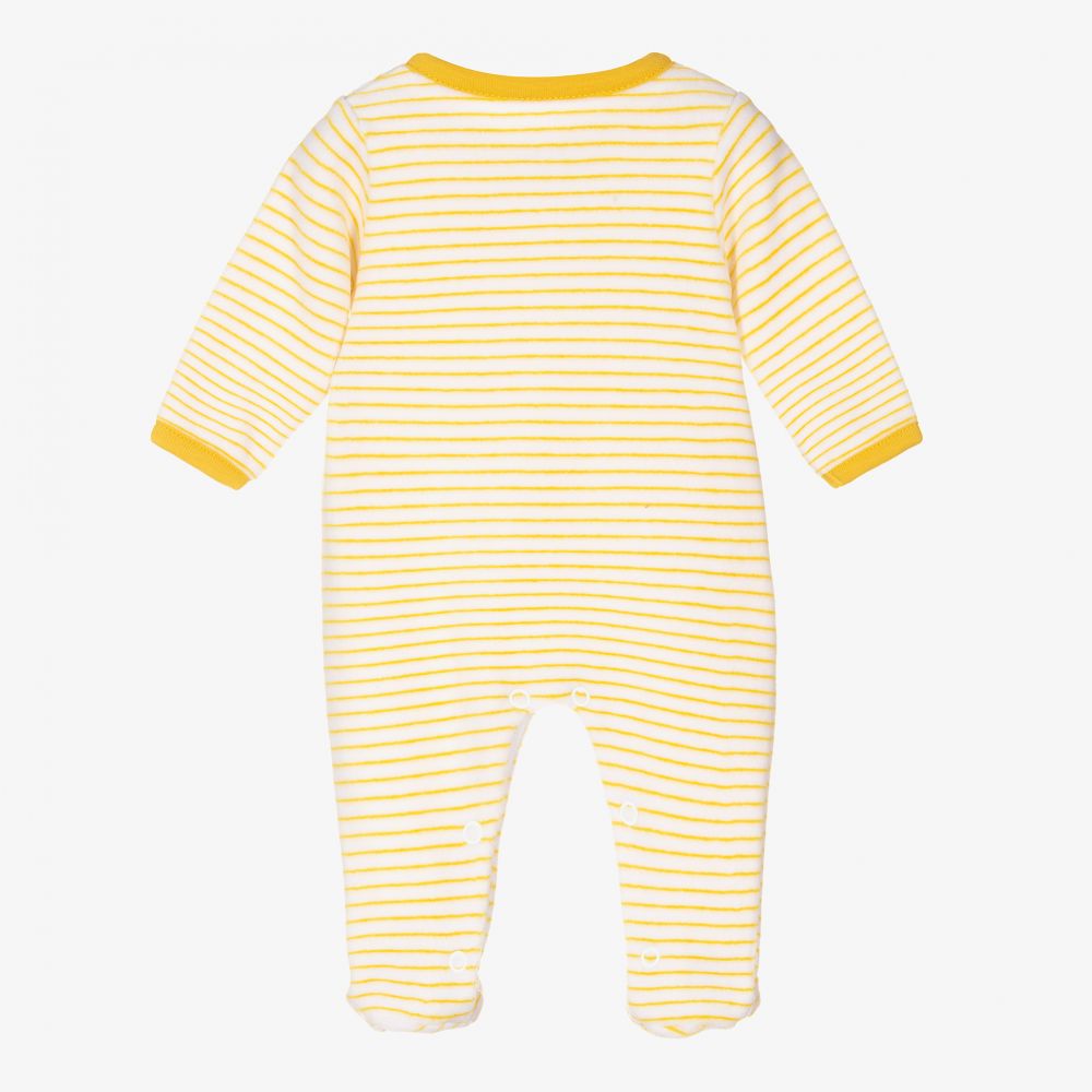 ابسوربا-بيبي غرو قطن قطيفة مقلم لون عاجي وأصفر للأطفال | Childrensalon Outlet