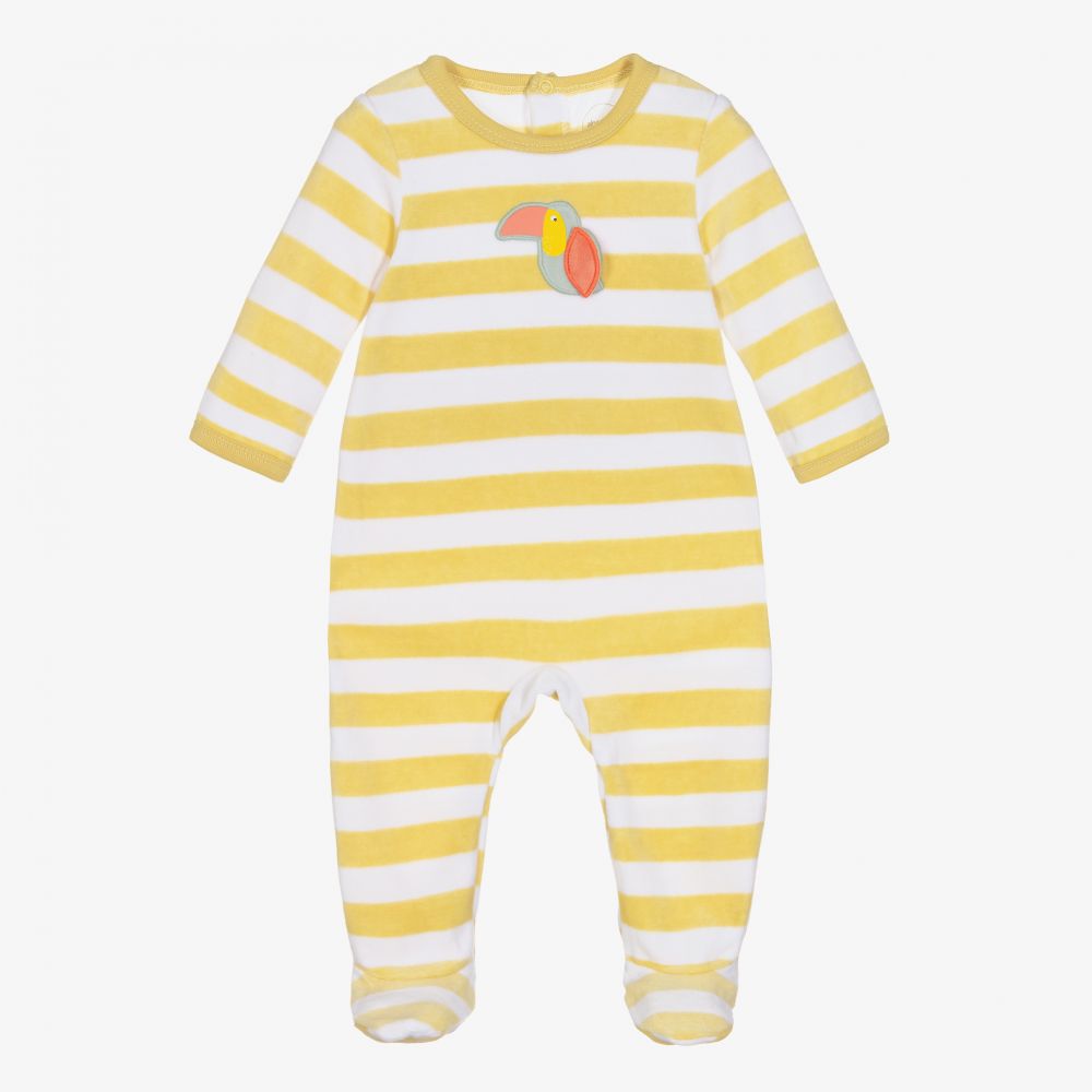Absorba - Yellow Striped Toucan Babygrow | Childrensalon