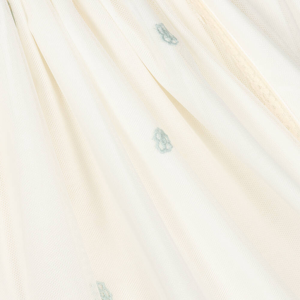 Abuela Tata-Baby Girls Ivory Embroidered Tulle Dress Set | Childrensalon Outlet