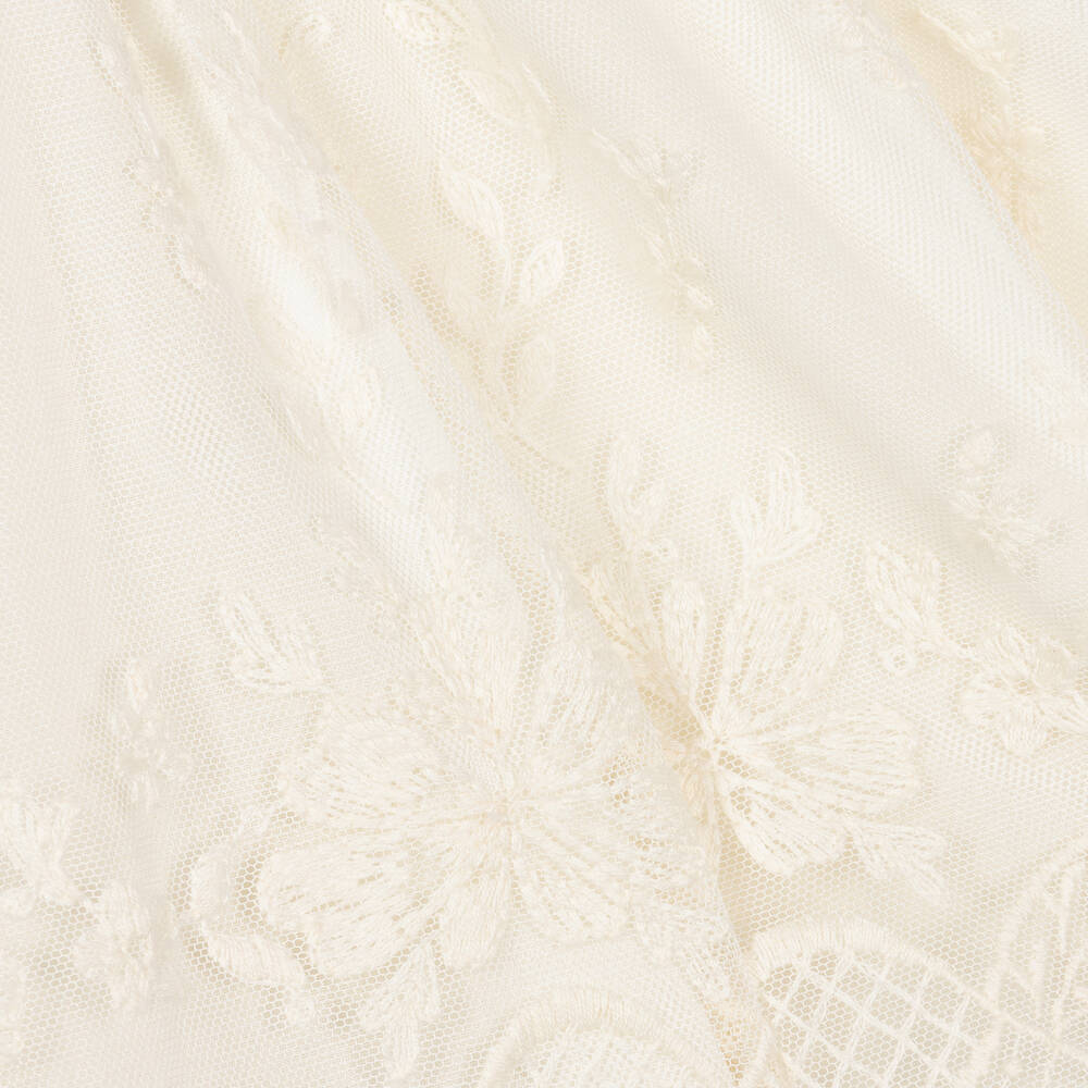 أبويلا تاتا-طقم فستان قطن وتول لون عاجي وأخضر | Childrensalon Outlet