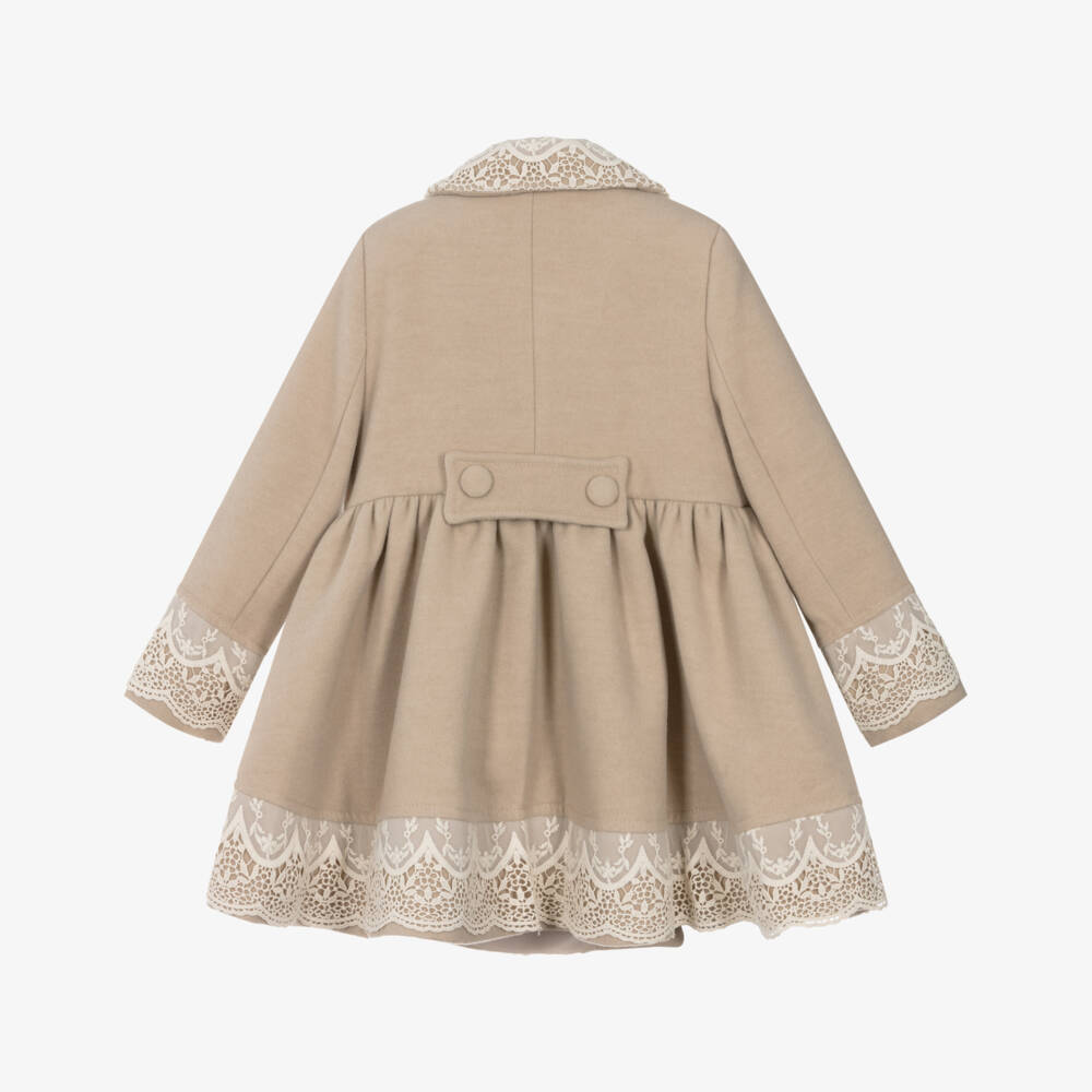 Abuela Tata-Beige & Ivory Laces Coat | Childrensalon Outlet