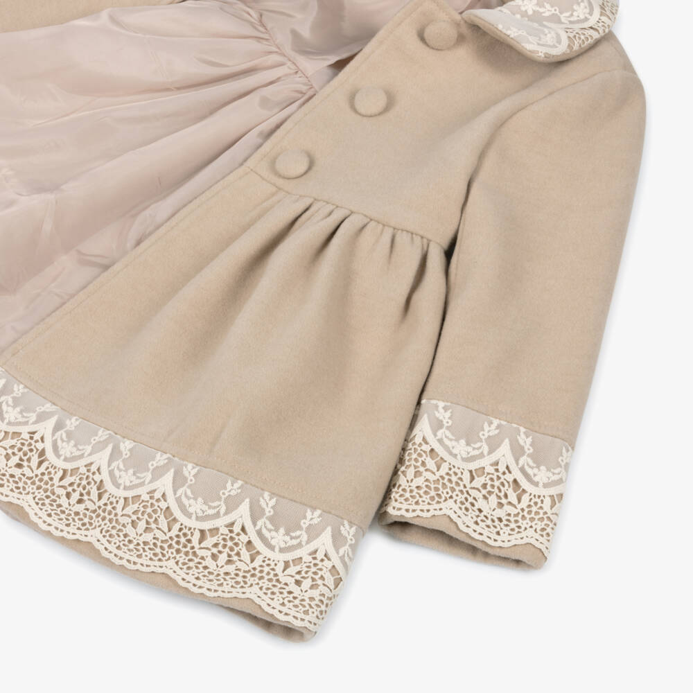 Abuela Tata-Beige & Ivory Laces Coat | Childrensalon Outlet