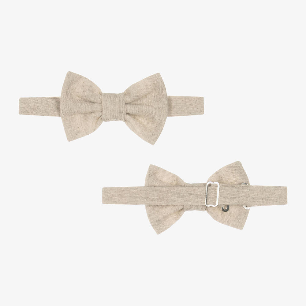 Abuela Tata-Boys Beige Cotton Shorts Set | Childrensalon Outlet