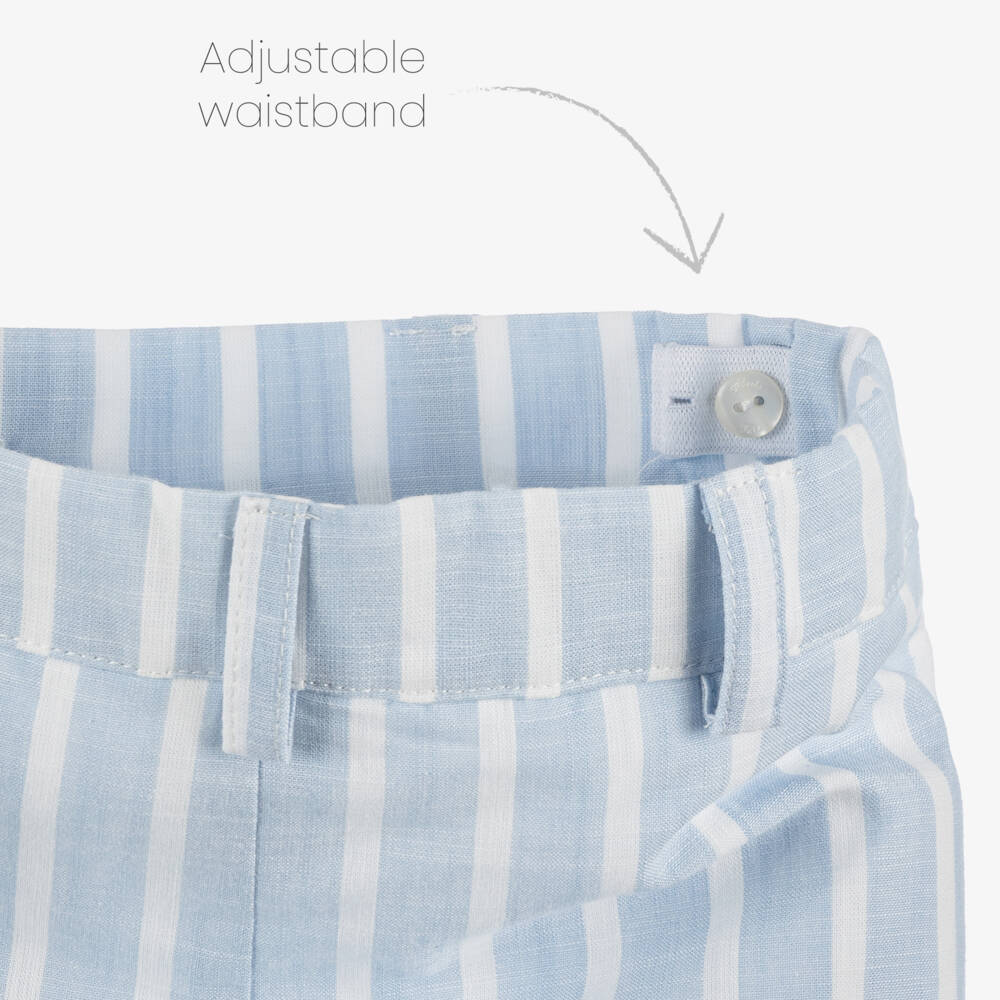 Abuela Tata-Boys Blue & Ivory Short Ensemble | Childrensalon Outlet