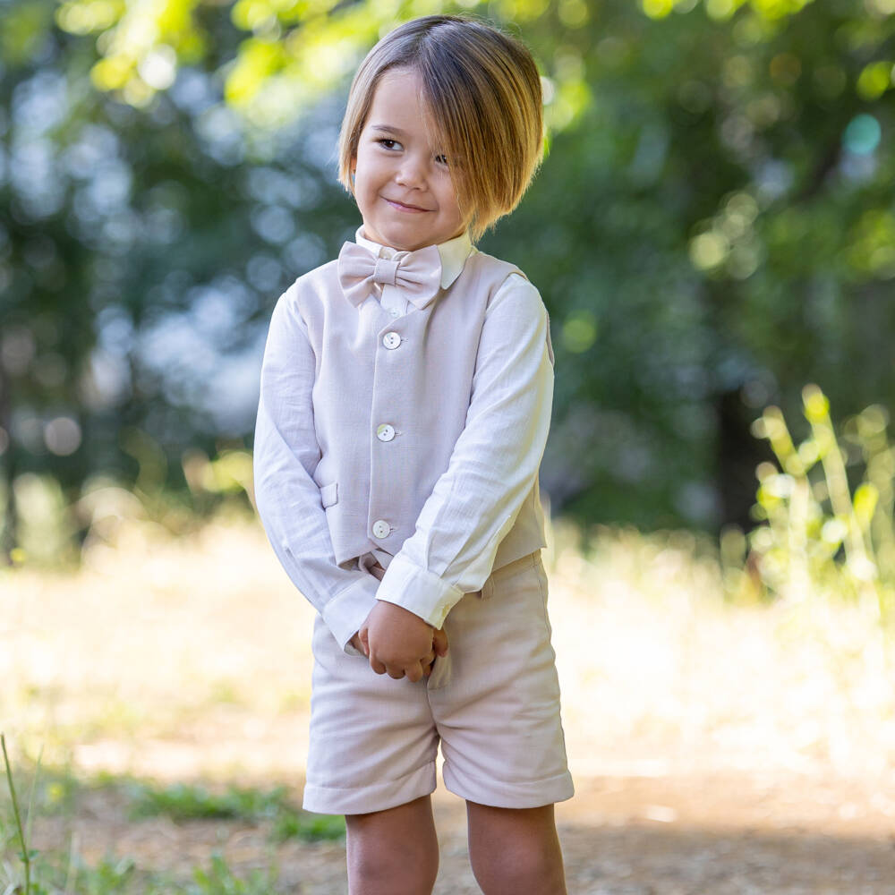 Abuela Tata-Элегантный бежевый комплект для мальчиков | Childrensalon Outlet