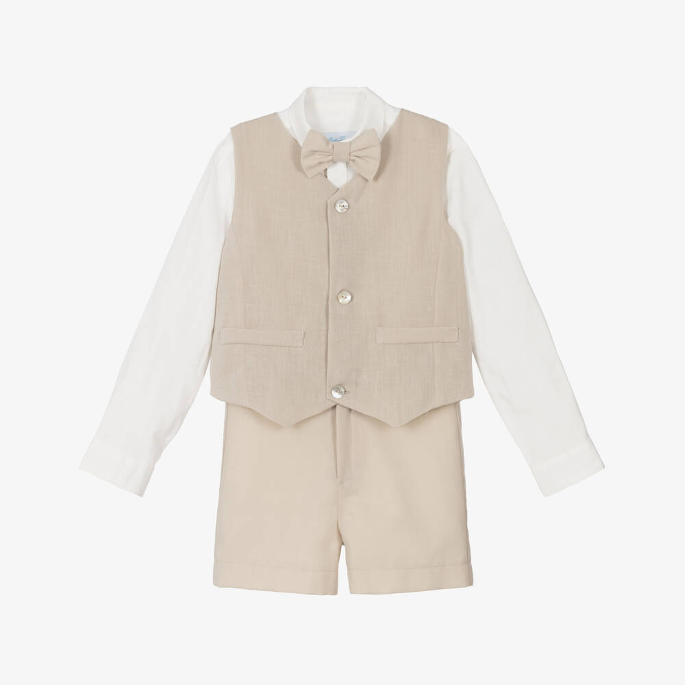 Abuela Tata-Boys Dapper Beige Formal Set | Childrensalon Outlet