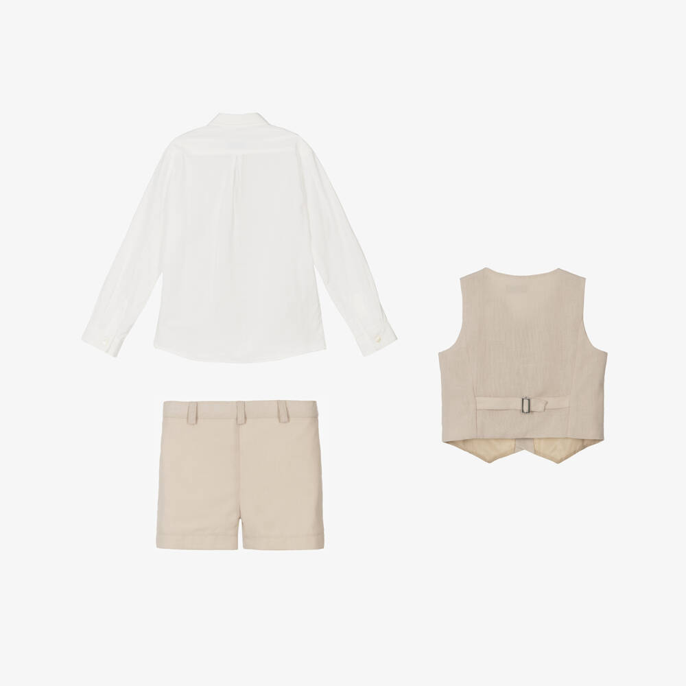 Abuela Tata-Элегантный бежевый комплект для мальчиков | Childrensalon Outlet