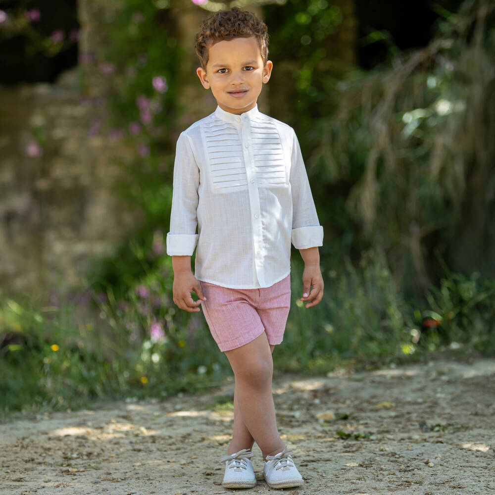 Abuela Tata-Boys Elegant Crimson & Cream Set | Childrensalon Outlet