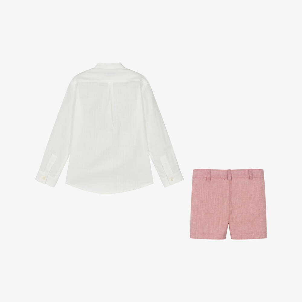 Abuela Tata-Boys Elegant Crimson & Cream Set | Childrensalon Outlet