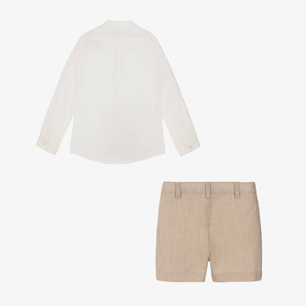 Abuela Tata-Летний комплект кремовый и бежевый для мальчиков | Childrensalon Outlet