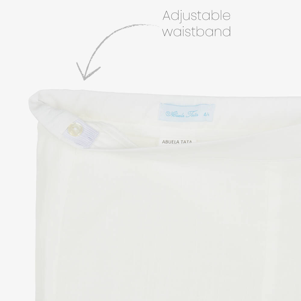 Abuela Tata-Boys Ivory Cotton Shirt & Shorts Set | Childrensalon Outlet