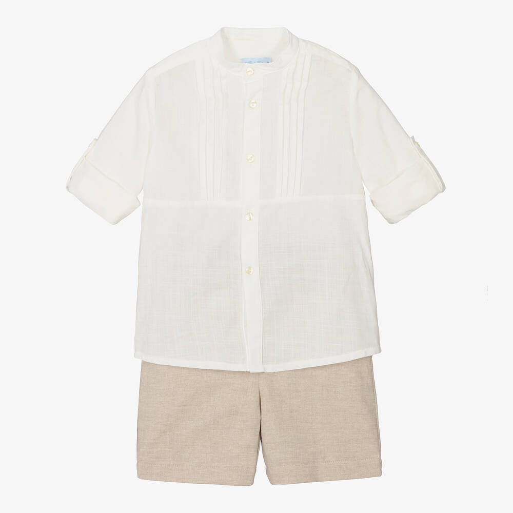Abuela Tata - Кремовая рубашка и бежевые шорты | Childrensalon
