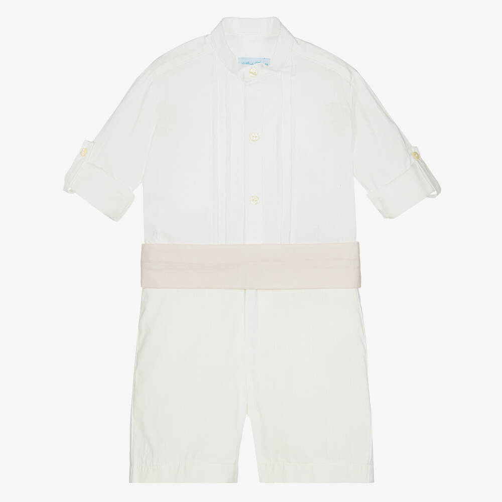 Abuela Tata - Кремово-белый комплект из хлопка с шортами  | Childrensalon