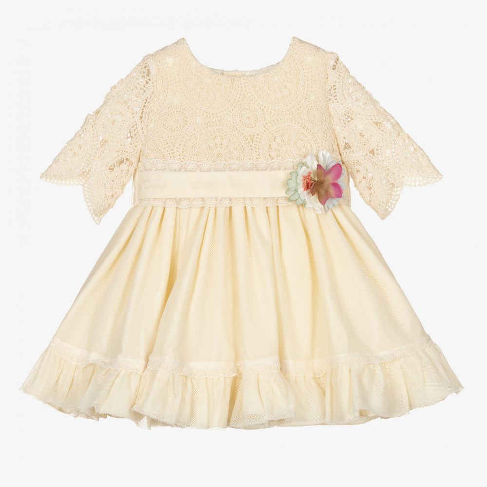 Abuela Tata - Robe beige en coton Fille | Childrensalon