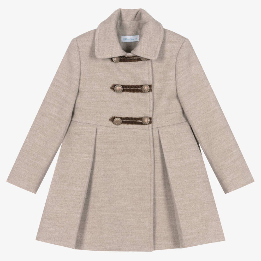 Abuela Tata-Girls Beige Traditional Coat | Childrensalon Outlet
