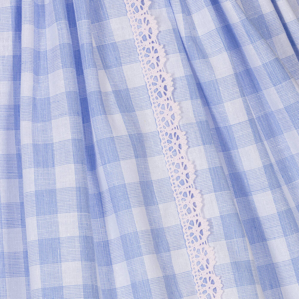 Abuela Tata-Голубое хлопковое платье в клетку | Childrensalon Outlet