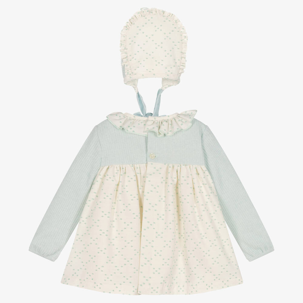 Abuela Tata-Кремово-голубой комплект с платьем | Childrensalon Outlet