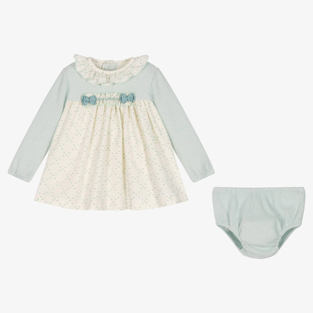Abuela Tata-Кремово-голубой комплект с платьем | Childrensalon Outlet