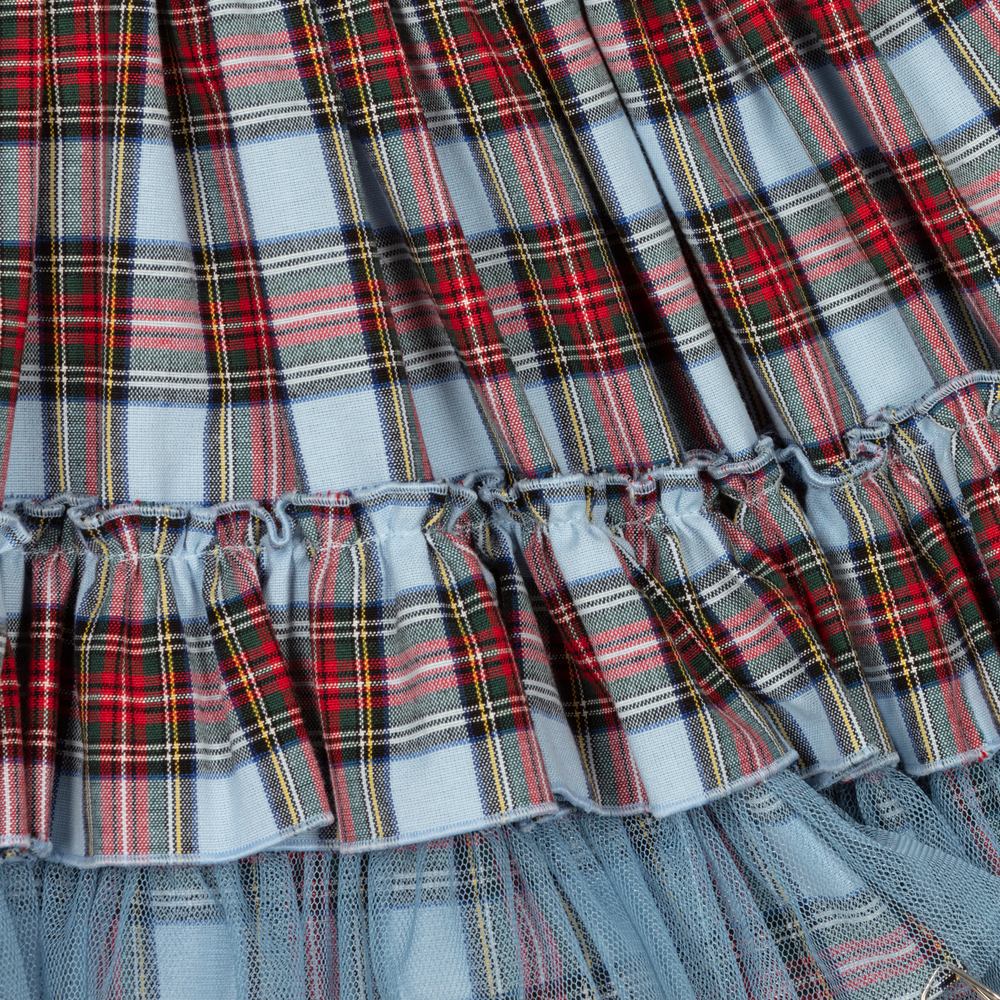 Abuela Tata-Girls Blue & Red Tartan Dress | Childrensalon Outlet