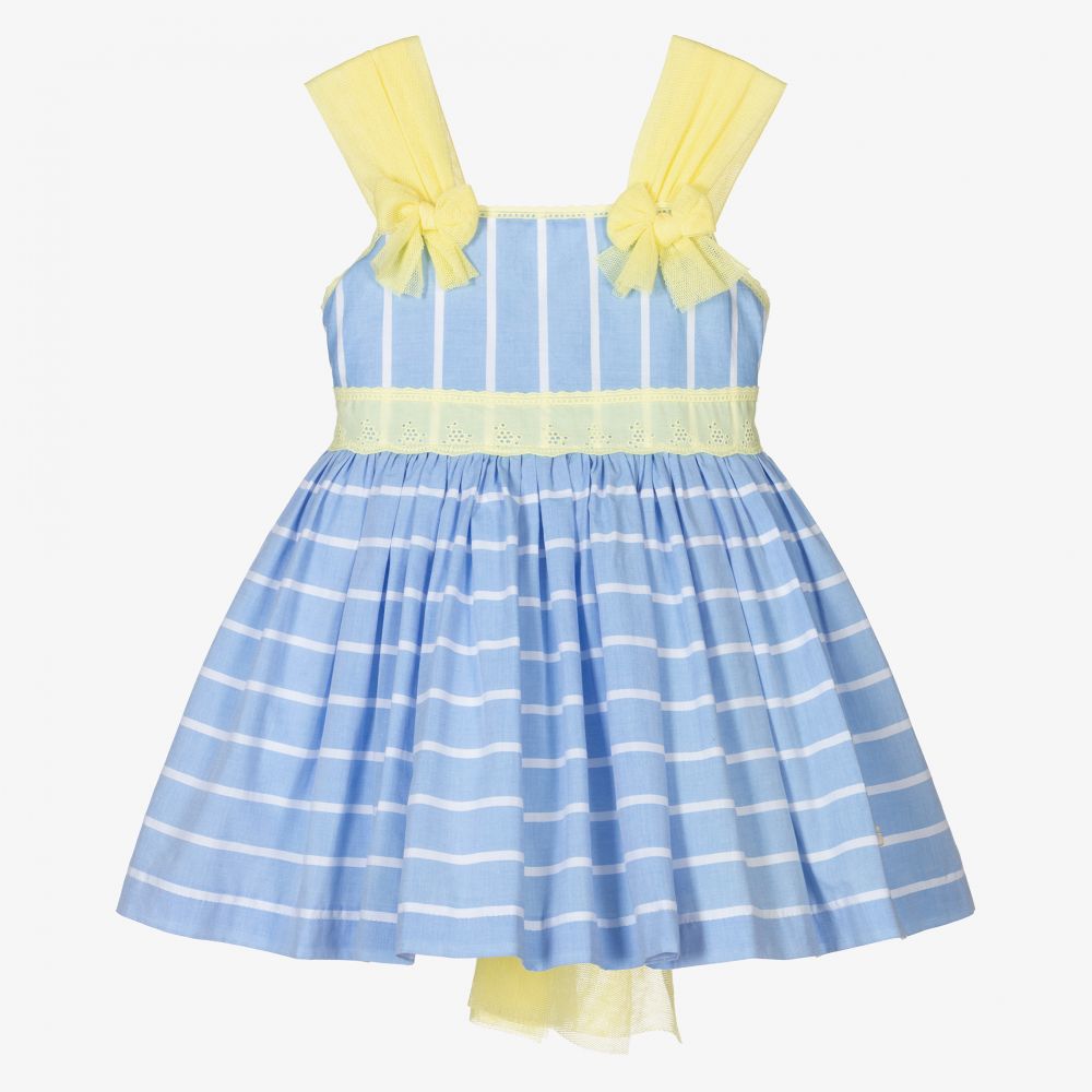 Abuela Tata - Girls Blue & Yellow Dress  | Childrensalon
