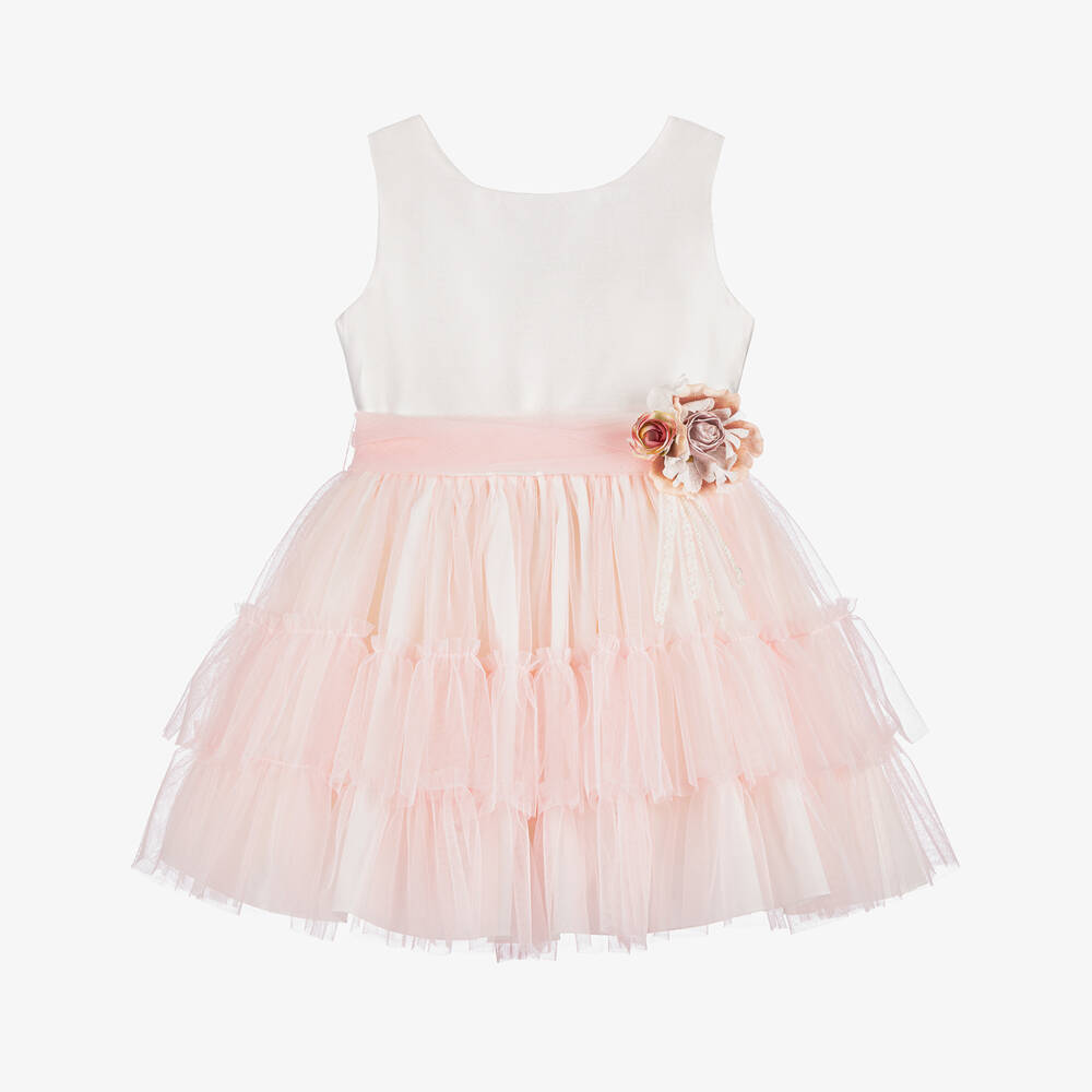 Abuela Tata-Girls Blush & Ivory Tulle Gown | Childrensalon Outlet