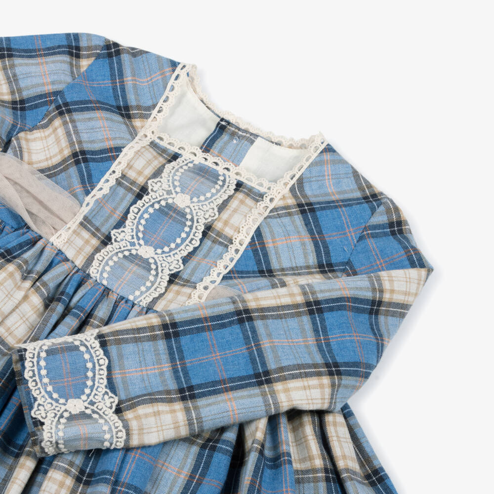 Abuela Tata-Girls Checked Cotton Twill Dress | Childrensalon Outlet