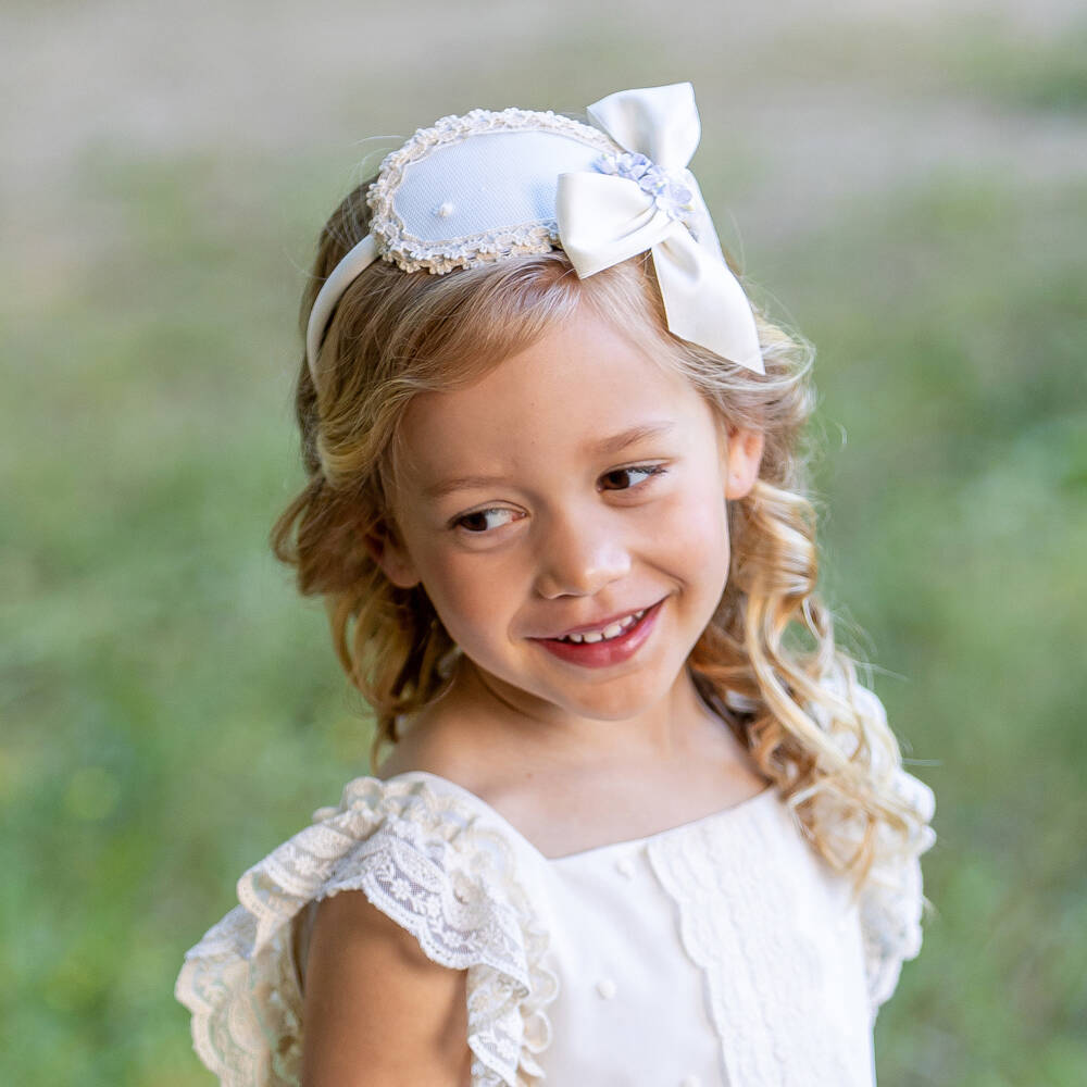 Abuela Tata-Girls Delicate Ivory Rosette Headpiece | Childrensalon Outlet